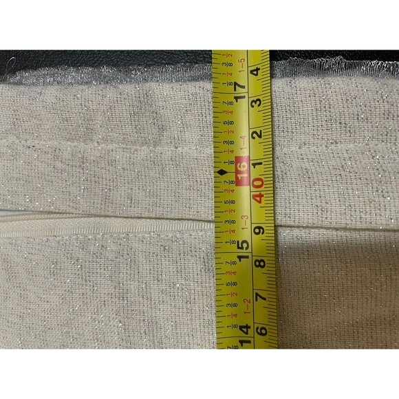 Pier 1 Christmas Reindeer Beaded Throw Accent Pillow White Silver Glitter 15" - Picture 10 of 11